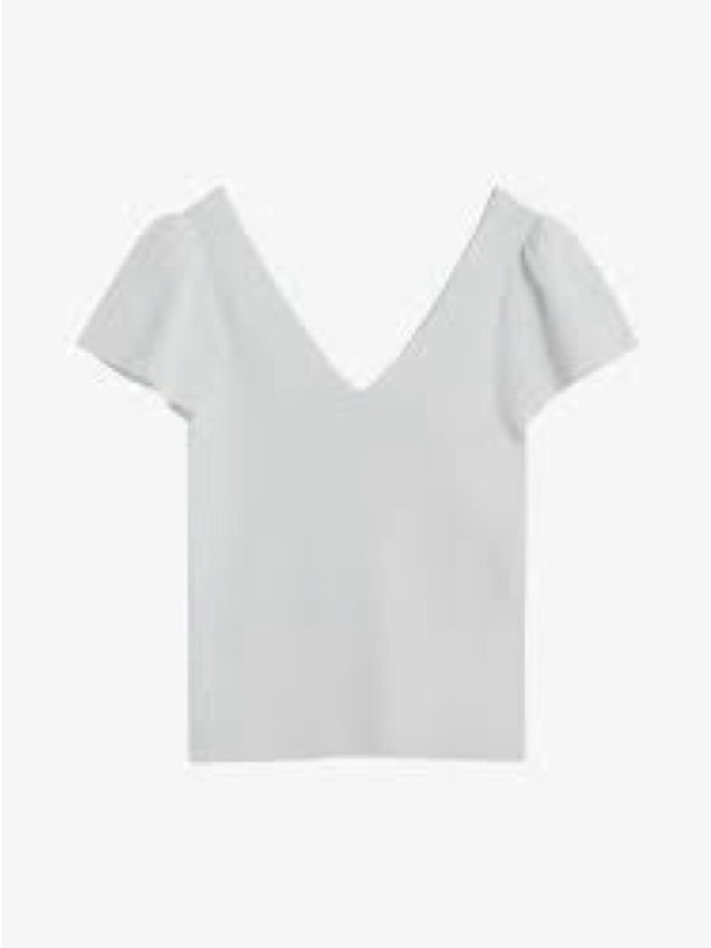 Truth by Republic Double-V Top puff Sleeve White Sz S